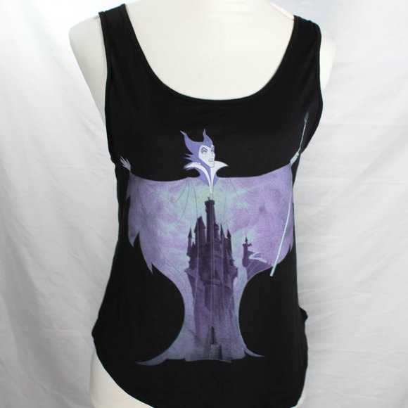 NWT Disney Villains Classic Maleficent Tank Top Black Size Large Sleepin… - Picture 1 of 9